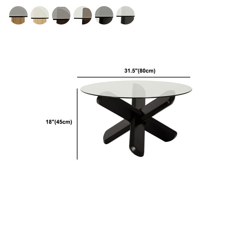 Tavolino moderno di vetro rotondo 17,7 "H tavolino da cocktail