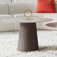 Modern Metal Cocktail Table Round Pedestal Coffee Table - White