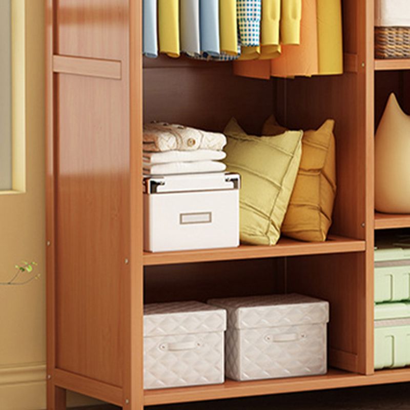 Armadio in legno massiccio moderno per mobile marrone casa con ripiani