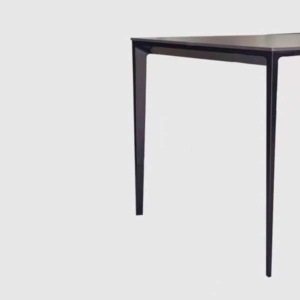 Table à manger en pierre moderne médiévale, 4 pieds noirs, pour salle à manger