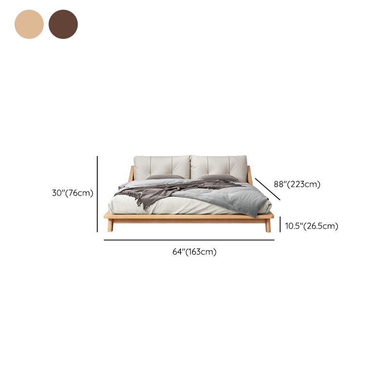 Midden-eeuws modern bedframe massief houten standaard bed as gestoffeerd hoofdeinde hoofdeinde