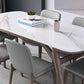 Table à manger contemporaine en pierre et table de salle à manger en bois pour salle à manger