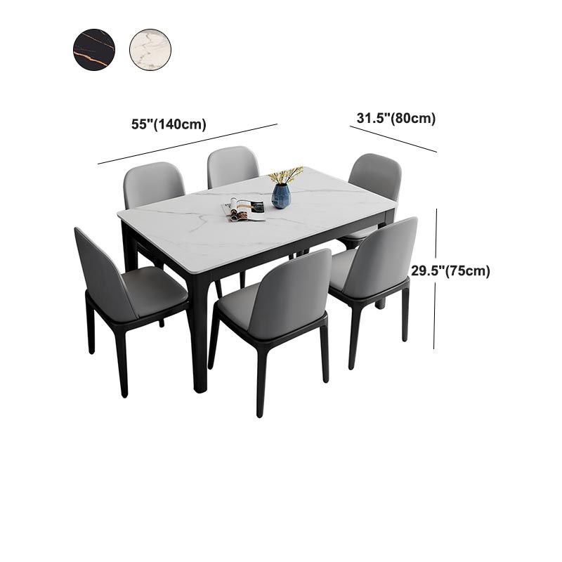 Rectangle Stone Top Dining Table Contemporary Dining Table with 4 Wood Legs Clearhalo ' dining_table' 'Dining Tables & Seating' 'Dining Tables' 'furn' 'furn_dining_table' 'Furniture' 'furniture_dining_table' 'Kitchen & Dining Furniture' 'kitchen&dining_furn' 'kitchen' 'kitchen_dining_table' 1200x1200_833ddf09-a1f4-452e-a4c2-bd2a8b7bb95f