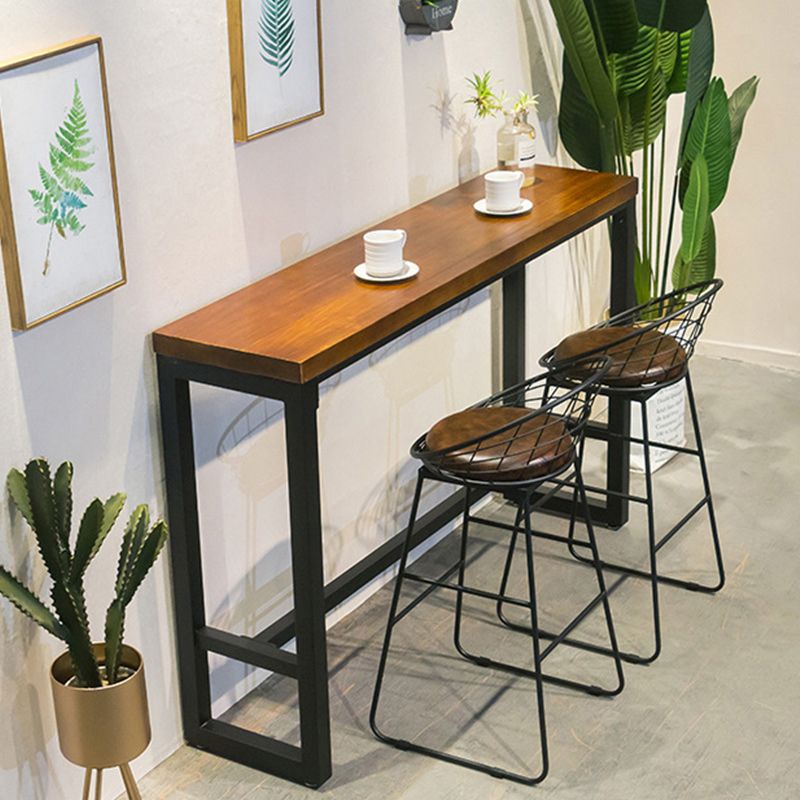 Industrial Style 1/2/3/5 Pieces Bar Table Set Rectangle Bar Table with High Wood Stools Clearhalo 'Bar Furniture' 'furn' 'furn_home_bar_bar_sets' 'Furniture' 'Home Bars & Bar Sets' 'home_bar_bar_sets' 'Kitchen & Dining Furniture' 1200x1200_833fb03c-cf5e-4885-bc8b-dac520f3a399