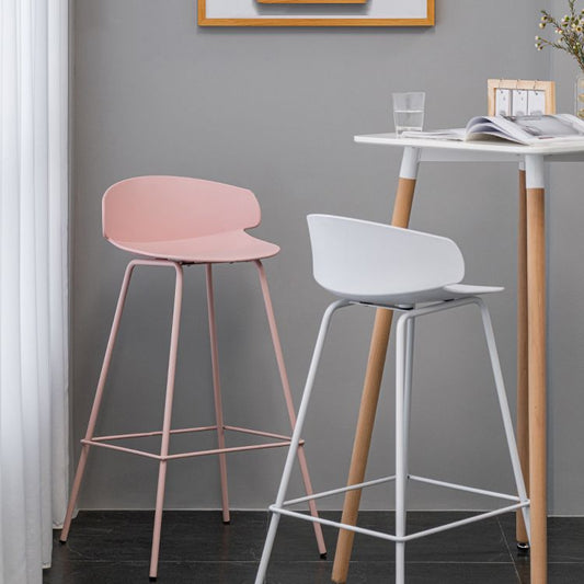 Contemporary Design Plastic Counter Barstools Low Back Stools for Home Clearhalo 'Bar Furniture' 'Bar Stools' 'bar_stools' 'furn' 'furn_bar_stools' 'Furniture' 'furniture_bar_stools' 'Kitchen & Dining Furniture' 1200x1200_833ff526-e09d-4712-a0c2-4f6f838ffb13