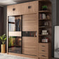 Brown Wardrobe Closet Engineered Wood Storage Cabinet for Bedroom