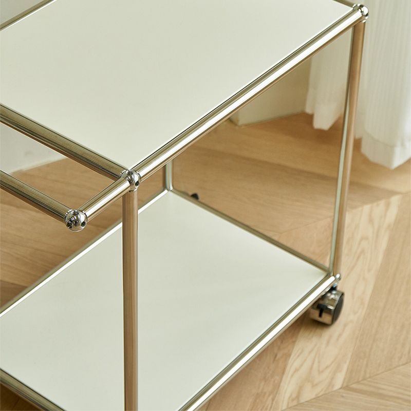 Mesa de extremo rectangular simple contemporánea con ruedas de casa de 1 estante 23.2 "de altura