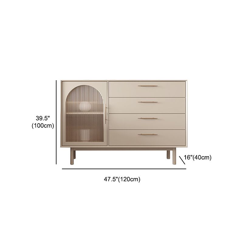 40-inch Height Wood Sideboard Simple Style 1 Door and 4 Drawer Cupboard for Living Room Clearhalo 'buffet_sideboard' 'Buffets & Sideboards' 'furn' 'furn_buffet_sideboard' 'Furniture' 'Kitchen & Dining Furniture' 1200x1200_8341b1c3-c1d5-45f6-aa87-94294dc8f3b9