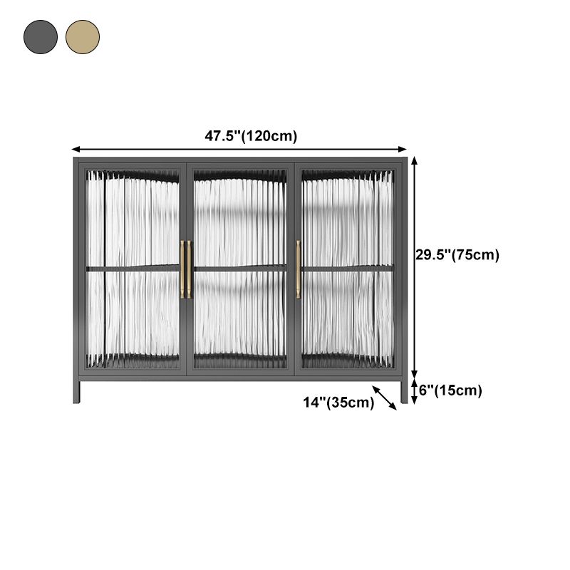 Armadio di sideboard di pietra sinterizzata di lussuoso stoccaggio con porte di vetro