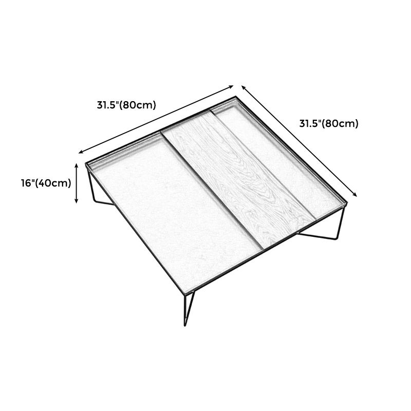 Legne moderne del tavolino da caffè a croce di metallo nero/tavolo quadrato