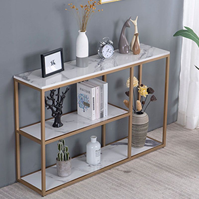 12 "W Modern Marble Console Table Accento resistente al pavimento Resistente Tavolo per Hall