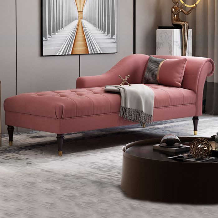 Glam Chaise Lounge Couch One Armed Chaise Lounge with Pillow