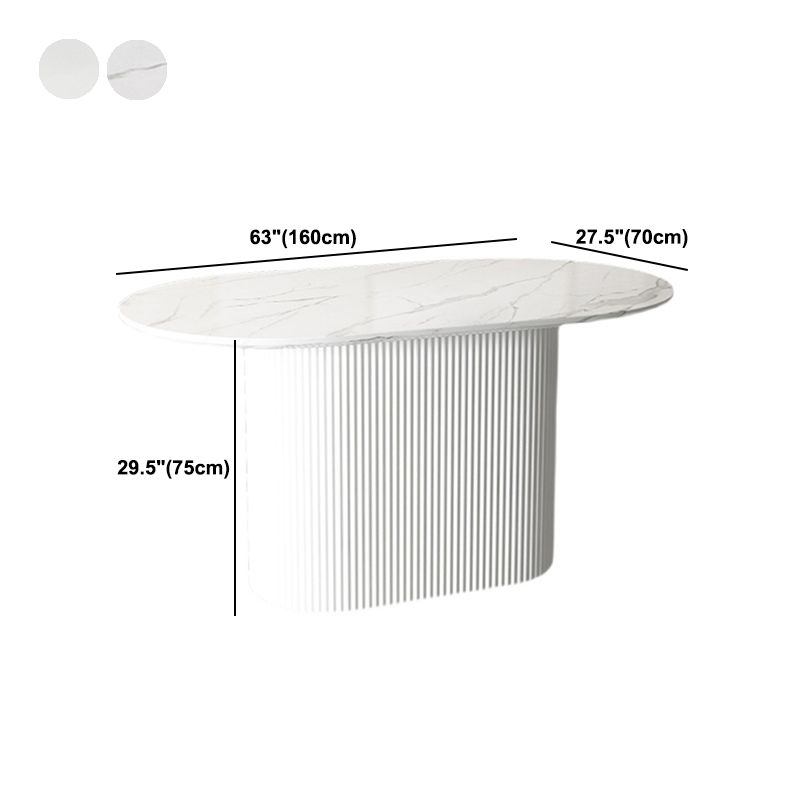White Top Dining Table Traditional Luxury Oval Table with Pedestal Base Clearhalo 'Dining Tables & Seating' 'Dining Tables' 'dining_table' 'furn' 'furn_dining_table' 'Furniture' 'furniture_dining_table' 'Kitchen & Dining Furniture' 'kitchen' 'kitchen_dining_table' 1200x1200_8345c7f7-f044-4555-85bf-12dcfc959467
