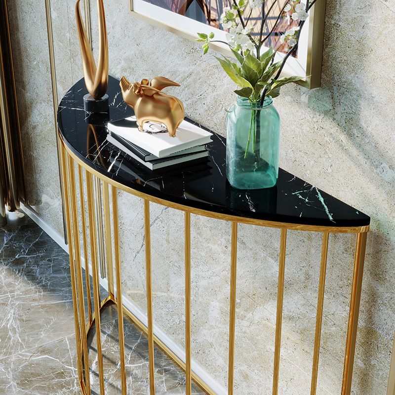 Tavolo di accento della console in marmo contemporaneo tavolo da ginnastica mezza luna per sala