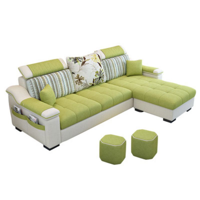 Nordic with Storage Fabric Living Room Pillows Slipcovered Seating Clearhalo 'furn' 'furn_sectionals' 'Furniture' 'Living Room Furniture' 'Sectionals' 1200x1200_83468bf8-fe8b-4526-b84c-0934a4e68cac