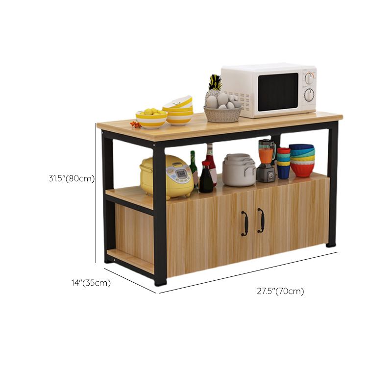 MDF y mesa de cocina de acero con gabinetes de almacenamiento carro de cocina con base negra/blanca