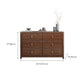 Commode de rangement en bois de noyer Glam Commode de chambre à coucher en marron avec tiroirs