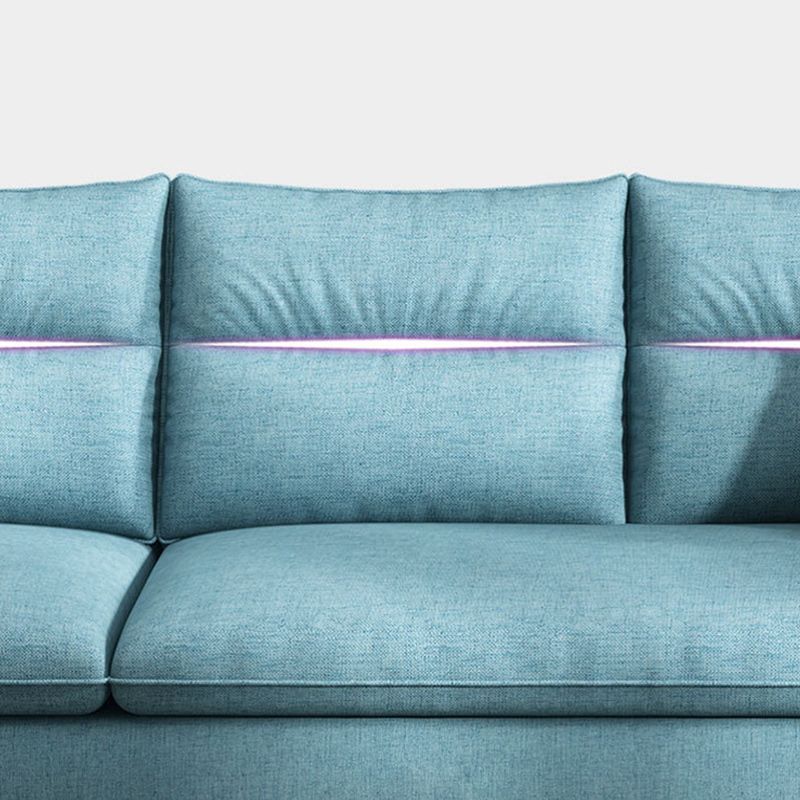 Fabric and Faux Leather Square Arm Settee Furniture with 2 Pillows Clearhalo 'furn' 'furn_sofas' 'Furniture' 'furniture_sofas' 'kitchen' 'kitchen_sofas' 'Living Room Furniture' 'Sofa' 'sofas' 1200x1200_83479da2-19b7-4120-9ea1-fdb801414957