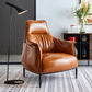 Leather Lounge Chair Solid Color Arms Included Chair with Black Legs