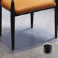 Contemporary Leather Dining Chair Open Back Dining Side Furniture in Matte Finish for Home