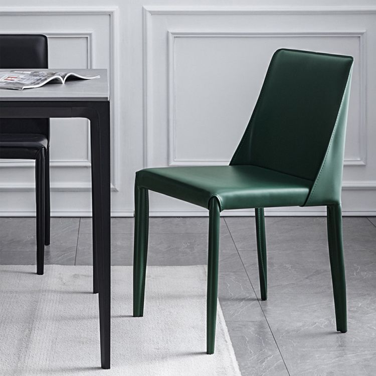 Faux Leather Contemporary Dining Chair Matte Finish Solid Back Dining Chair Clearhalo ' kitchen&dining_furn' 'Dining Chairs' 'Dining Tables & Seating' 'dining_chair' 'furn' 'furn_dining_chair' 'Furniture' 'furniture_dining_chair' 'Kitchen & Dining Furniture' 'kitchen' 1200x1200_83491203-12fa-4841-b3d8-175be526cc4c