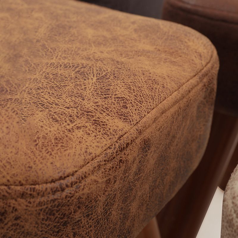 Stain Resistant Square Ottoman Solid Color Leather Standard for Living Room