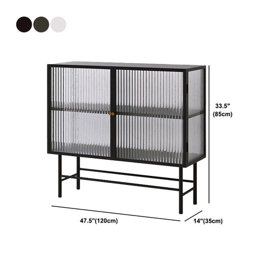 Server da pranzo metallico moderno per la credenza interna da casa con porte di vetro