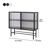 Servidor de comedor metálico moderno para el aparador interior del hogar con puertas de vidrio