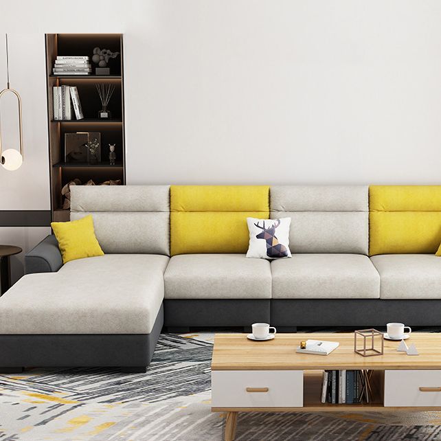 Modular Sewn Pillow Back Bench Seating Recessed Arm Assembled Settee Furniture Clearhalo 'furn' 'furn_sectionals' 'Furniture' 'furniture_sectionals' 'kitchen' 'kitchen_sectionals' 'Living Room Furniture' 'Sectionals' 1200x1200_834cee79-6178-45ef-9147-9a7072ba35da