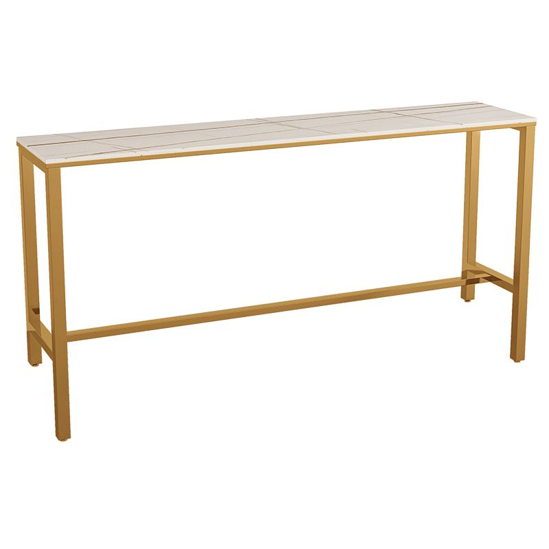 Glam Style Bar Table Metal and Marble Milk Tea Shop Bar Table with Metal Base Clearhalo 'Bar Furniture' 'Bar Tables' 'bar_tables' 'furn' 'furn_bar_tables' 'Furniture' 'furniture_bar_tables' 'Kitchen & Dining Furniture' 1200x1200_834f0d6a-7a33-4efc-b945-f7c276b6a7b4