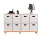 Contemporary Accent Cabinet with Withe Top and Natural Legs Cabinet