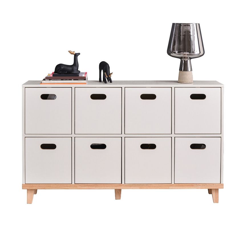 Contemporary Accent Cabinet with Withe Top and Natural Legs Cabinet