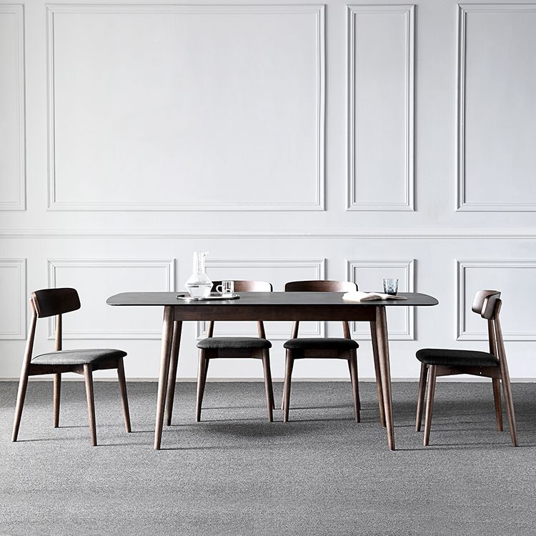 Contemporary Style Home Sintered Stone Dining Table Rectangle Shape Table with 4 Legs Base Clearhalo ' dining_table' 'Dining Tables & Seating' 'Dining Tables' 'furn' 'furn_dining_table' 'Furniture' 'furniture_dining_table' 'Kitchen & Dining Furniture' 'kitchen&dining_furn' 'kitchen' 'kitchen_dining_table' 1200x1200_83502a31-2971-4111-b892-73aace495c88