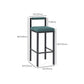 Juego de mesa y taburete de bar industrial rectangular de 1/7 piezas de altura de mostrador
