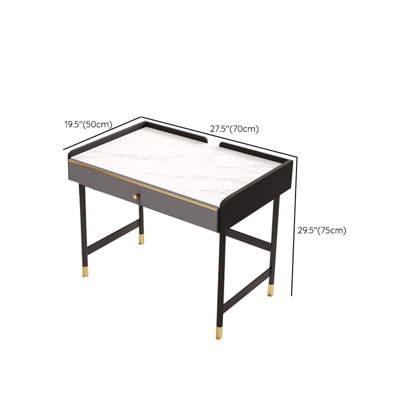 Mesa de escritura de piedra sinterizada rectángulo escritorio de oficina de almacenamiento moderno