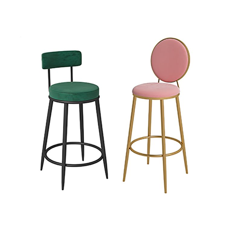 Nordic Low Back Bar Stool Round Counter Bar Stool with Metal Legs Clearhalo 'Bar Furniture' 'Bar Stools' 'bar_stools' 'furn' 'furn_bar_stools' 'Furniture' 'furniture_bar_stools' 'Kitchen & Dining Furniture' 1200x1200_83512439-8e06-420a-abd7-1bc1dbbaa128