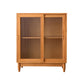 Modern Style Sideboard Pine Frame Glass Doors Buffet Server for Dining Room