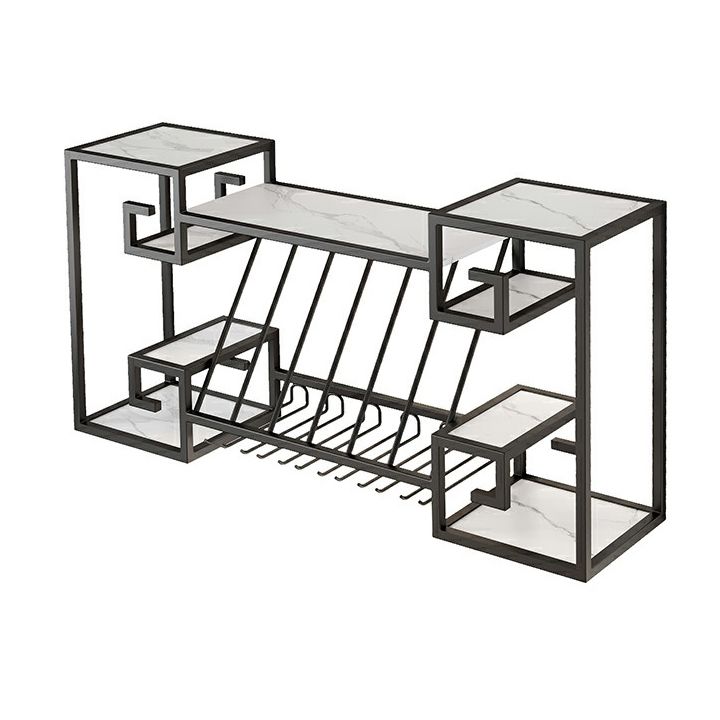 ダイニングルーム用の壁掛けワインラックメタルワインボトル＆ガラスラック