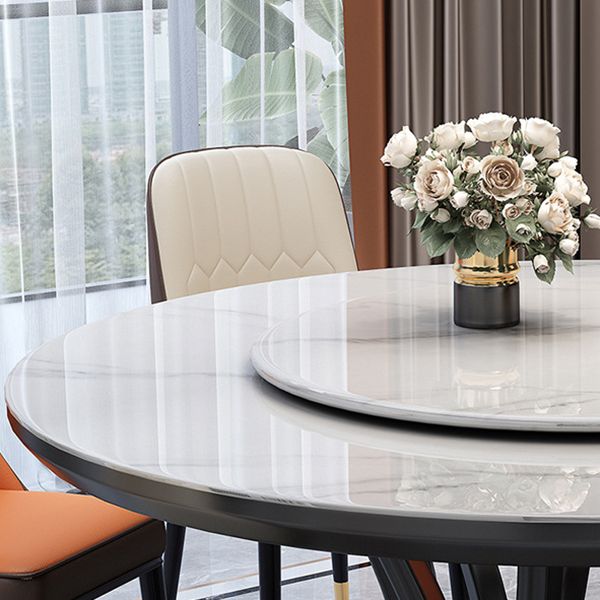 Round Dining Table Modern Dining Table with Wood Pedestal in Black Clearhalo ' dining_table' 'Dining Tables & Seating' 'Dining Tables' 'furn' 'furn_dining_table' 'Furniture' 'furniture_dining_table' 'Kitchen & Dining Furniture' 'kitchen&dining_furn' 'kitchen' 'kitchen_dining_table' 1200x1200_835372da-ddce-42f8-8176-48cb85591f78
