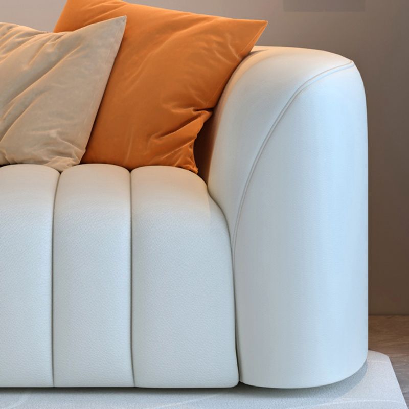 Sofa à bras carrés blancs résistant aux taches pour le salon
