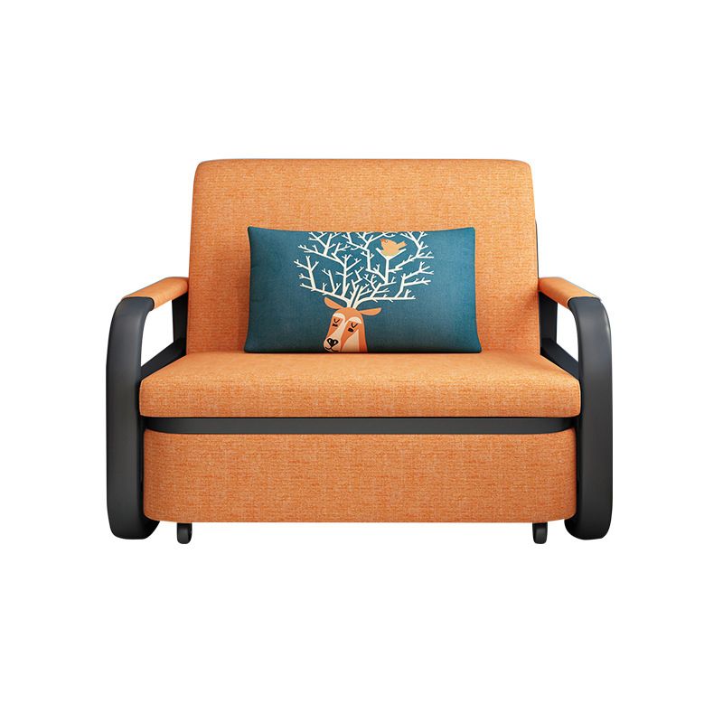 Linen Square Arm Sofa Bed 35.43" Wide Contemporary Convertible Sofa Clearhalo 'furn' 'furn_sofas' 'Furniture' 'Living Room Furniture' 'Sofa' 'sofas' 1200x1200_83554293-c21c-470a-89d5-8d8ff8f2a3ab