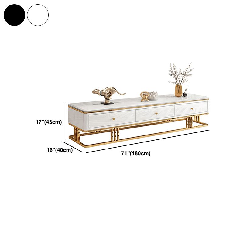 Glamstil Stone TV stehen schwarz -weiß -Fernsehschrank mit Schubladen