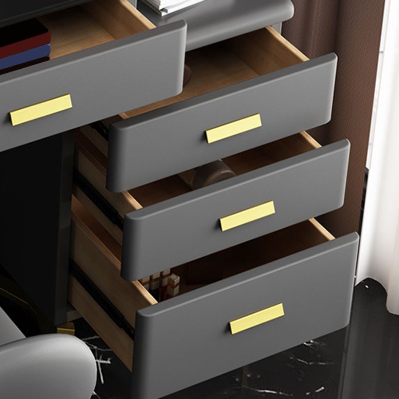 Descrito de maquillaje de tocador de pizarra de 5 cavernas con estantes de almacenamiento - 51.2 "H