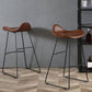 Modern Leather Armless Home Stool Matte Finish Barstool with Footrest