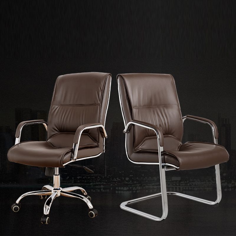 Modern Computer Faux Leather Chair Ergonomic Office Chair with Upholstered Clearhalo 'furn' 'furn_office_chair' 'Furniture' 'Office Chairs' 'Office Furniture' 'office_chair' 1200x1200_835b1a05-23b1-48de-8d3e-99c8ff7a0845
