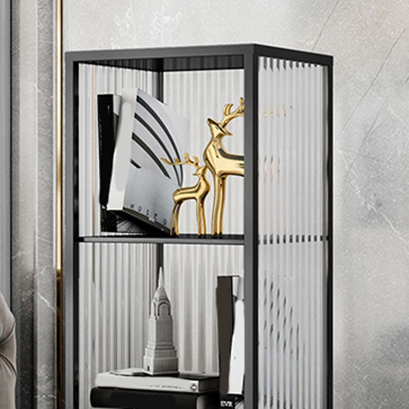 Modern Vertical Bookcase Metal Closed Storage Bookshelf for Bedroom
