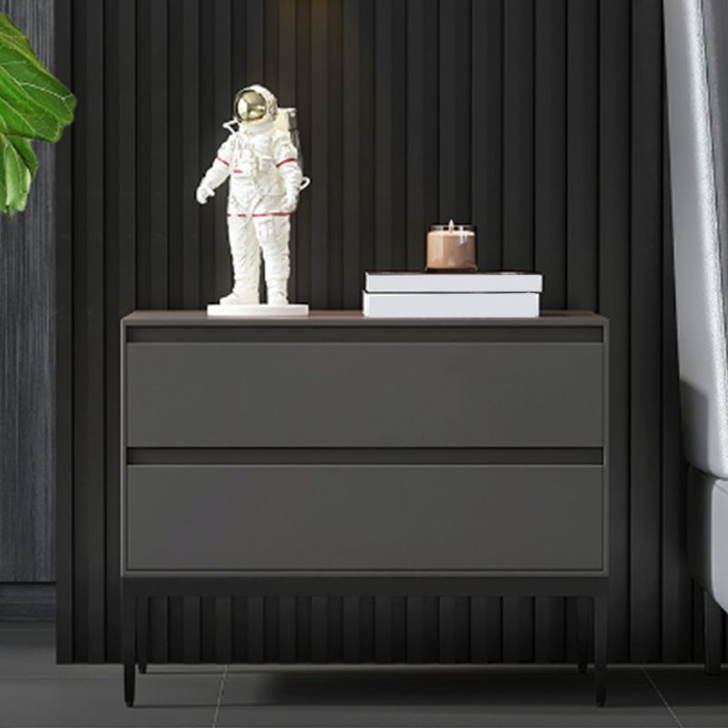 Comodino in legno 20 "mobile da comodino alto con cassetti e gambe