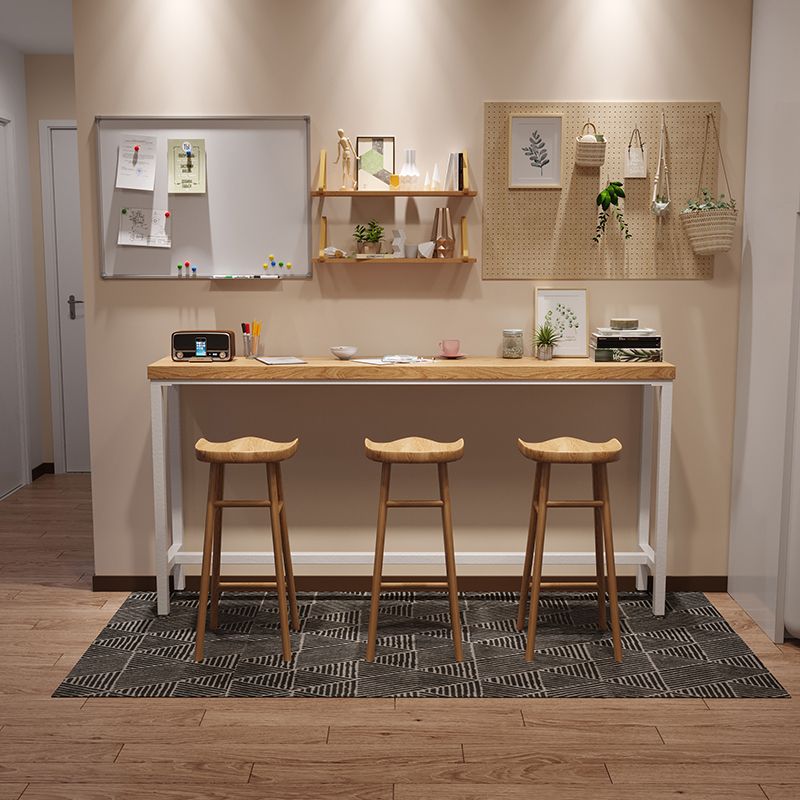 Pine Wood Bar Dining Table Modern Rectangle Bar Table with Trestle for Dining Room Clearhalo 'Bar Furniture' 'Bar Tables' 'bar_tables' 'furn' 'furn_bar_tables' 'Furniture' 'furniture_bar_tables' 'Kitchen & Dining Furniture' 1200x1200_835c8225-37bf-444f-a712-d7a5f2db9691