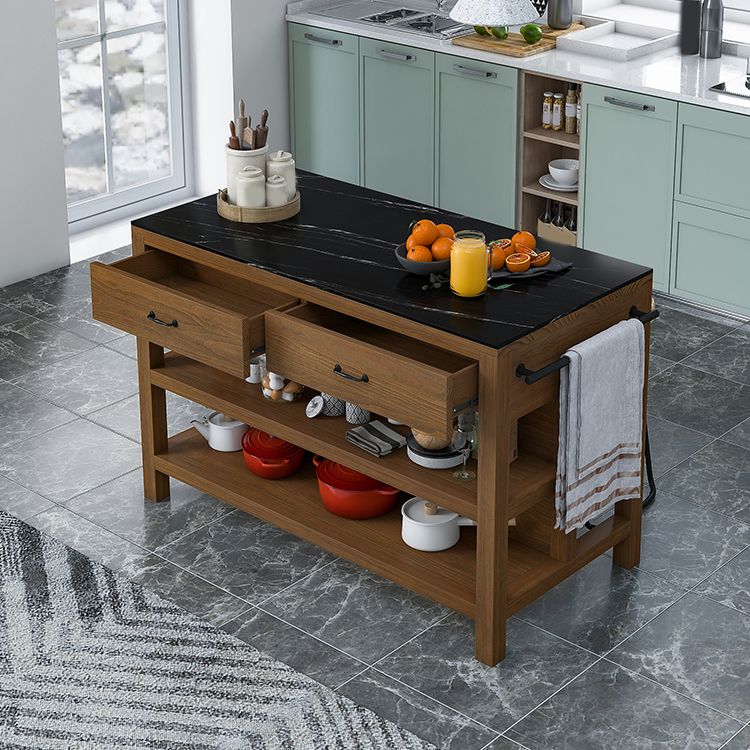 Set di isole da cucina stazionaria contemporanea set di isole rettangolari in legno