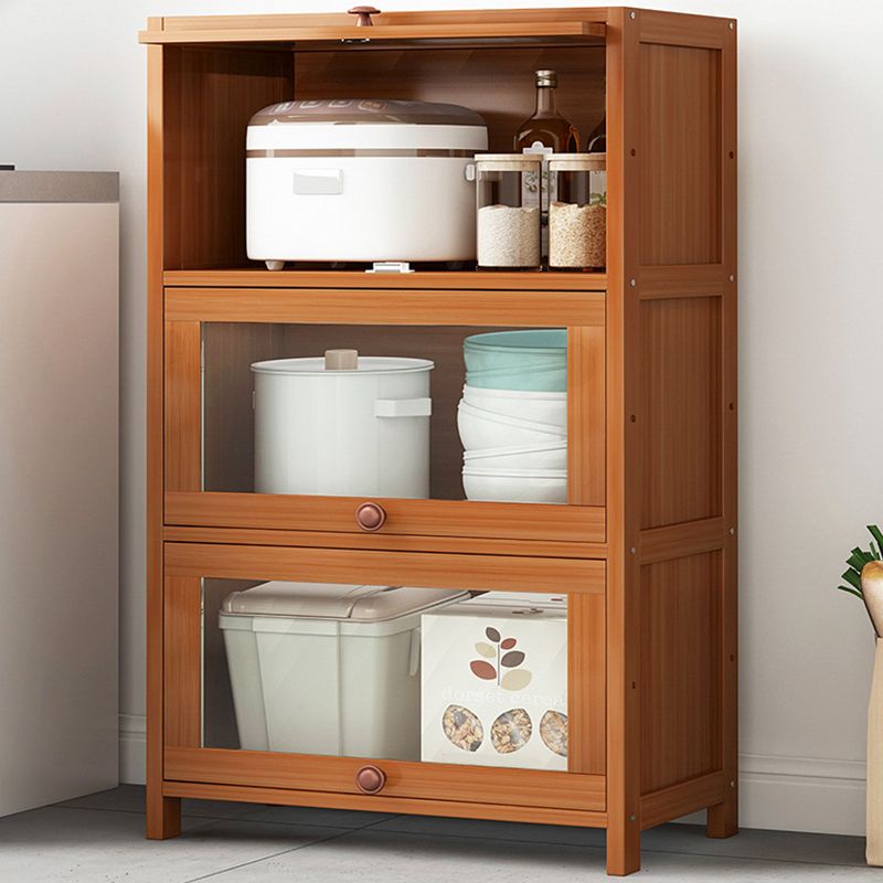 Brown Bamboo Kitchen Server Modern Dining Server for Living Room Clearhalo 'buffet_sideboard' 'Buffets & Sideboards' 'furn' 'furn_buffet_sideboard' 'Furniture' 'Kitchen & Dining Furniture' 1200x1200_835d95b8-d425-435f-8224-4bea68c6f119